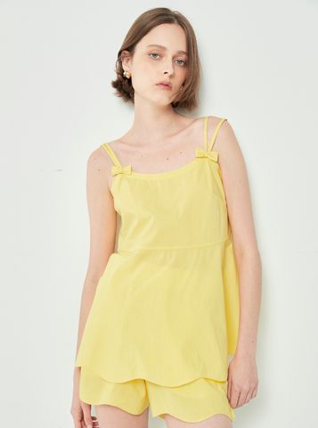 Áo 2 đây đôi có nơ xinh xắn màu vàng