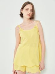 Áo 2 đây đôi có nơ xinh xắn màu vàng