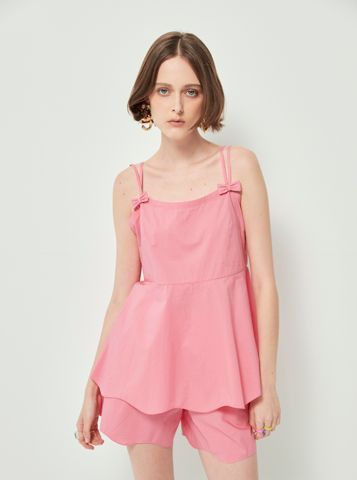 Áo hai đây đôi có nơ xinh xắn màu hồng