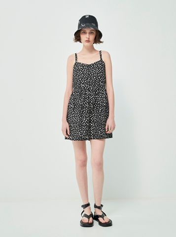 Jumpsuit Hai Dây Họa Tiết Chấm Bi