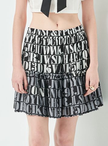 Chân Váy Xòe Bèo In Chữ